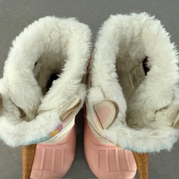Toddler Frankie Unicorn Winter Boots Sherpa Lined White/Pink - Cat & Jack SIZE 9 - Picture 9 of 9